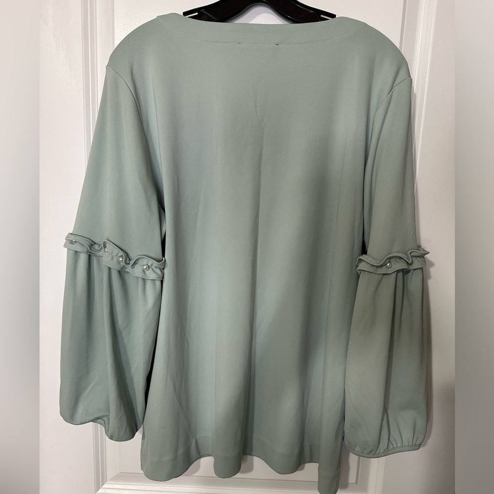 Karl Lagerfeld Blouse with Fake Pearl Decor Sz L - Picture 2 of 6